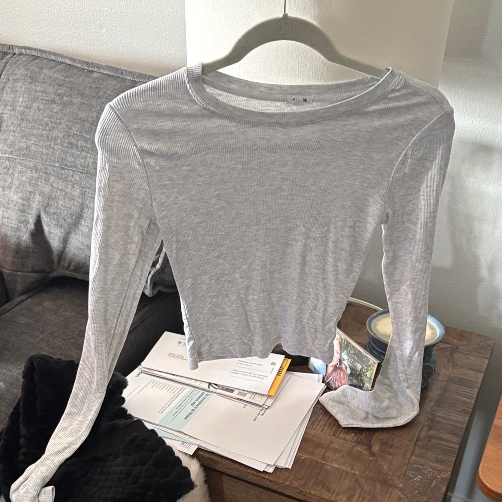 Garage Light Gray Long Sleeve Women's Top